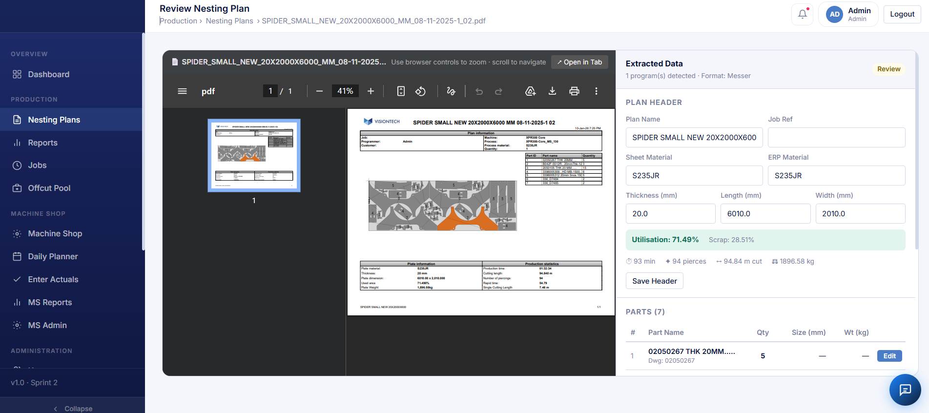 Web App Dashboard
