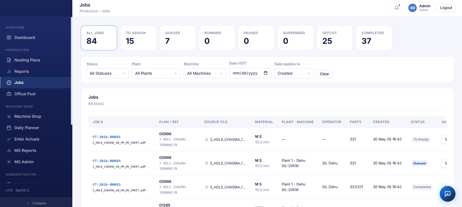 Web App Dashboard